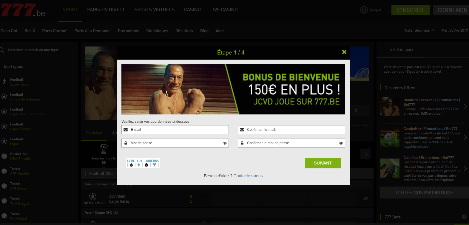Inscription Bet777