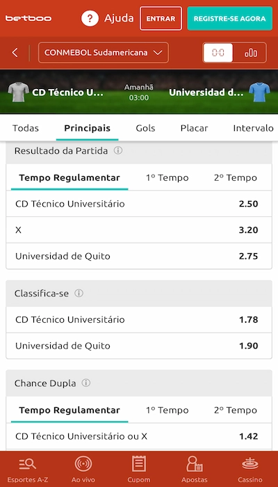 Betboo odds mobile BR