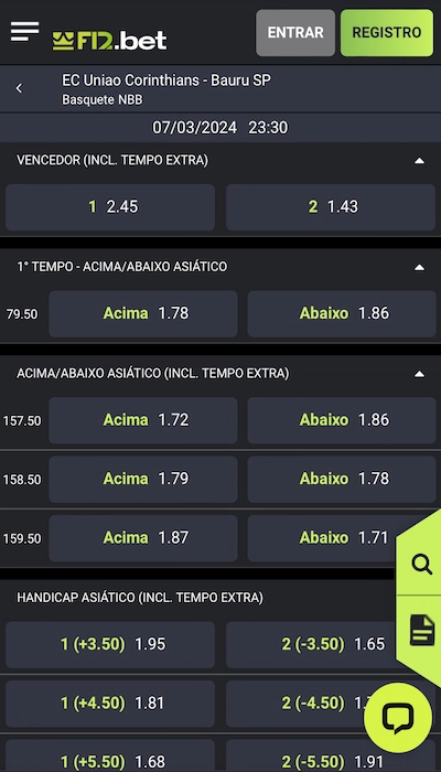 F12bet odds mobile BR