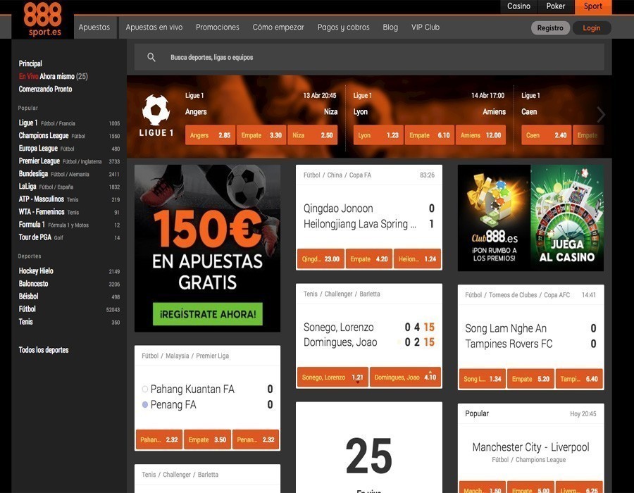 888sport: apuestas deportivas disponibles