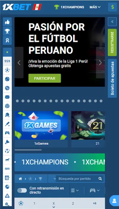 1xBet página principal