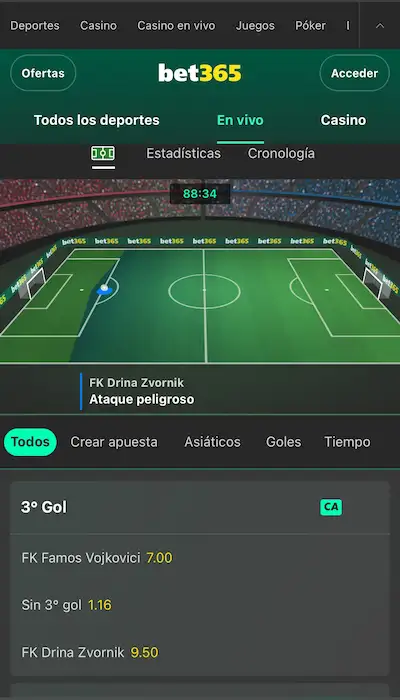 Bet365 Perú en vivo