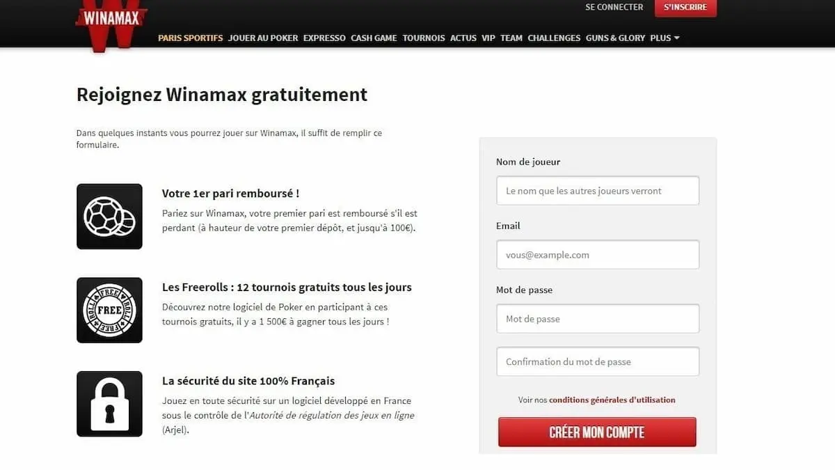 Comment s'inscrire sur Winamax ?