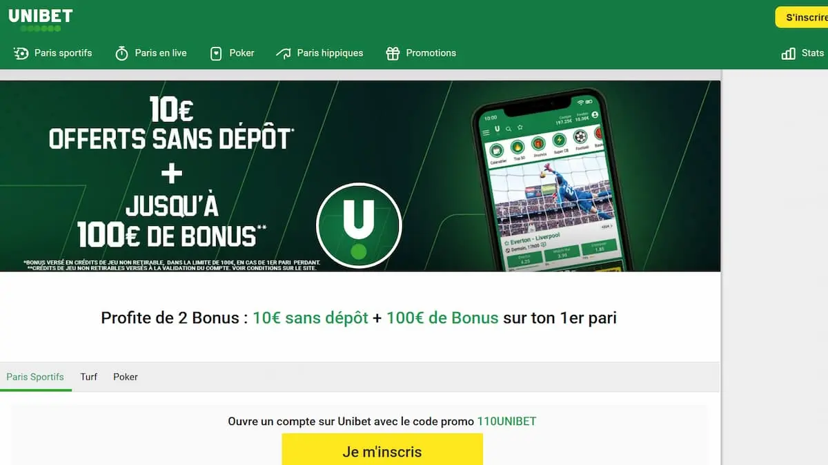 Utiliser les 100 euros Unibet