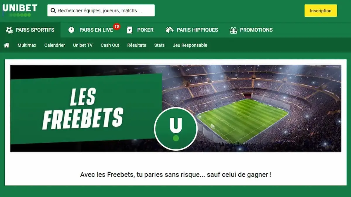 Obtenir Paris Gratuits Unibet - Freebet