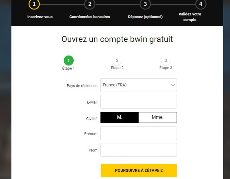 Inscription Bwin