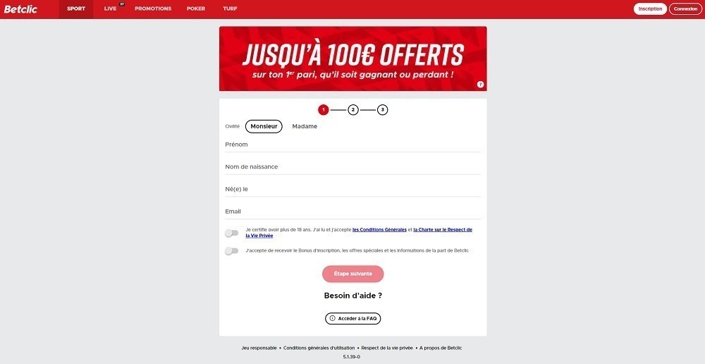 Inscription Betclic