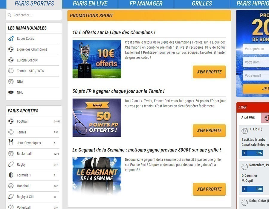 Promos France Pari