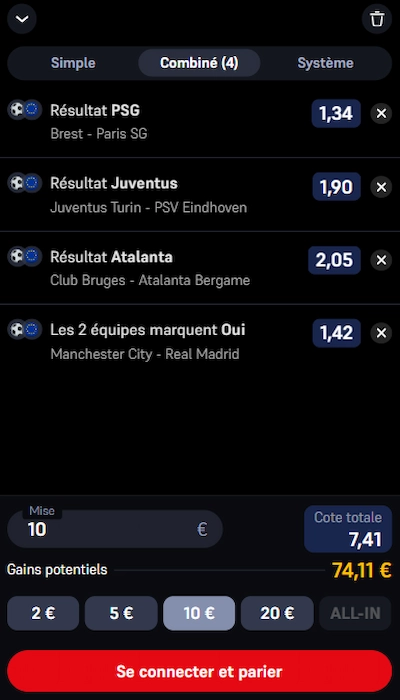 Coupon de paris Winamax