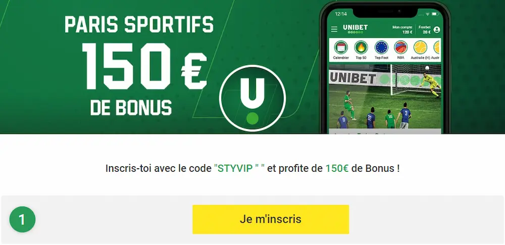 Promotion Unibet - Bonus 150€