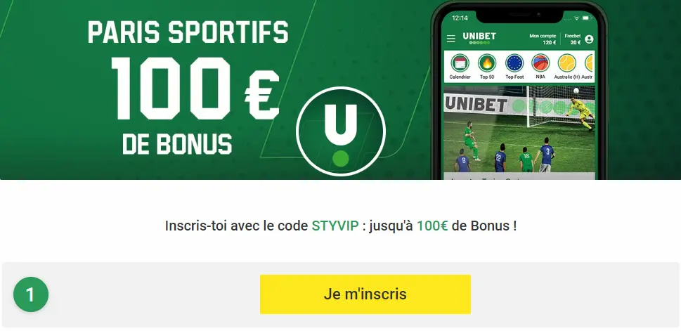 Promotion Unibet - Bonus 100€