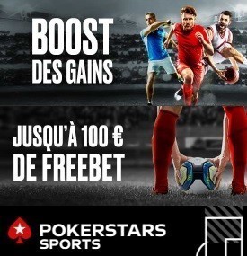 image 100€ offerts et combinés boostés chez Pokerstars Sports !