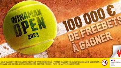 image Pariez sur le tennis et remportez votre part des 100 000€ de Freebets chez Winamax !