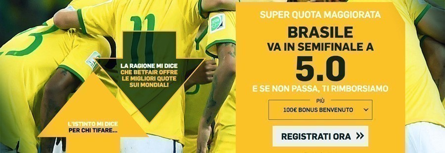 Brasile Belgio - Bonus Betfair