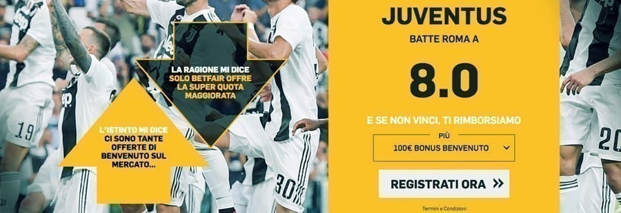 Superquota Juventus Roma Betfair