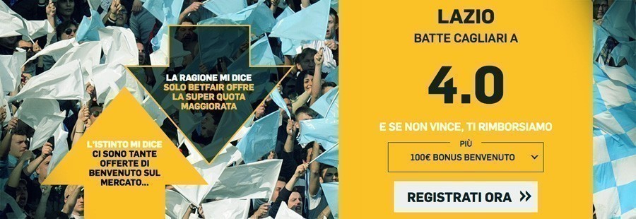 Lazio Cagliari superquota Betfair
