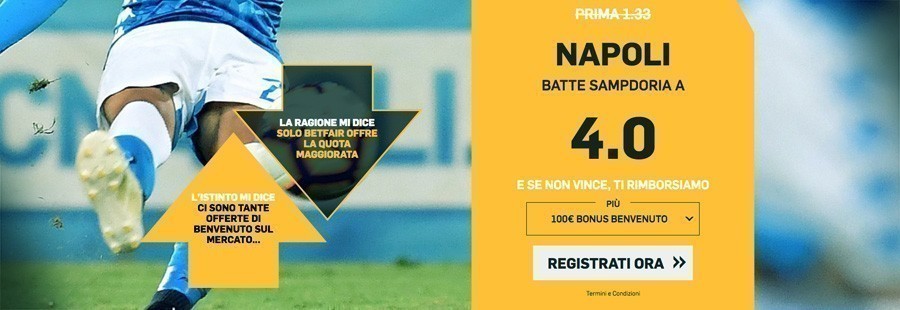 promo betfair napoli