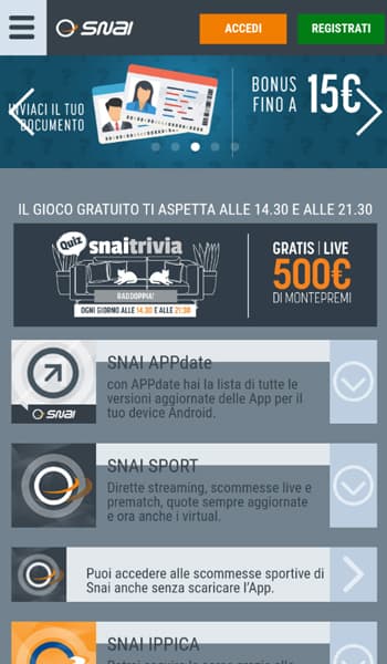 come scaricare snai app android