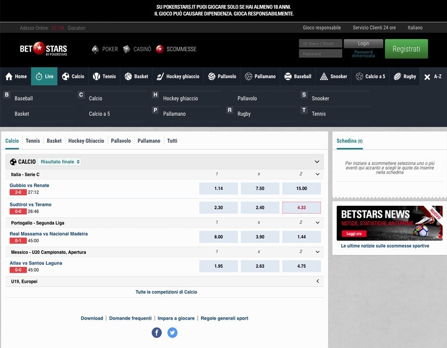Palinsesto Betstars