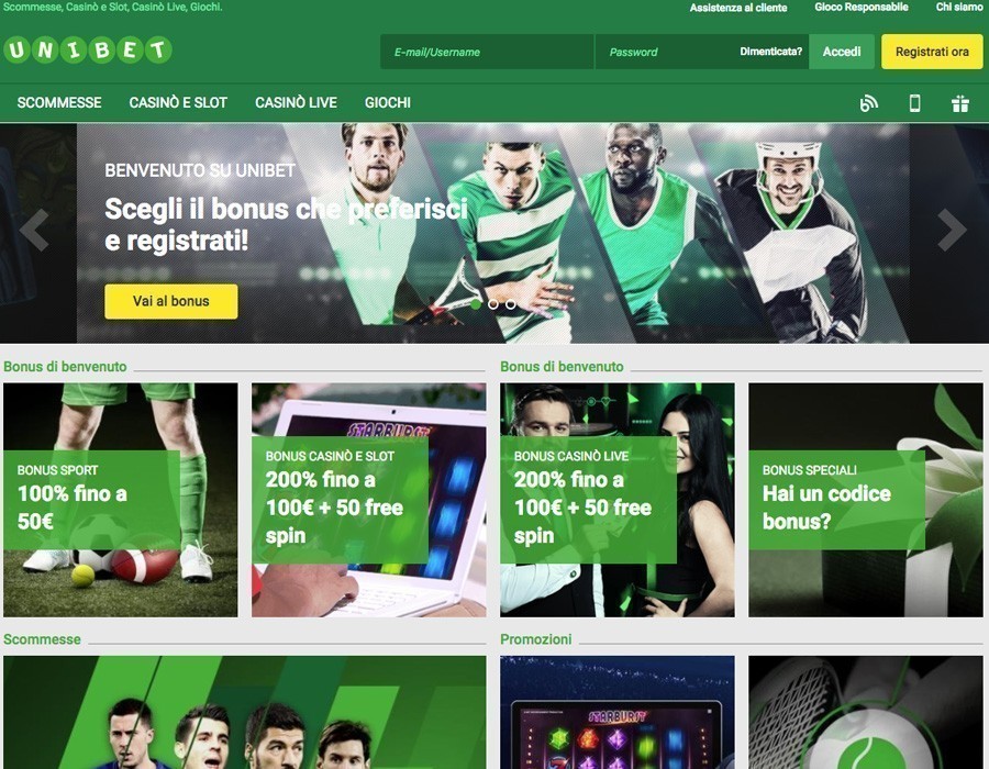 Unibet sito web