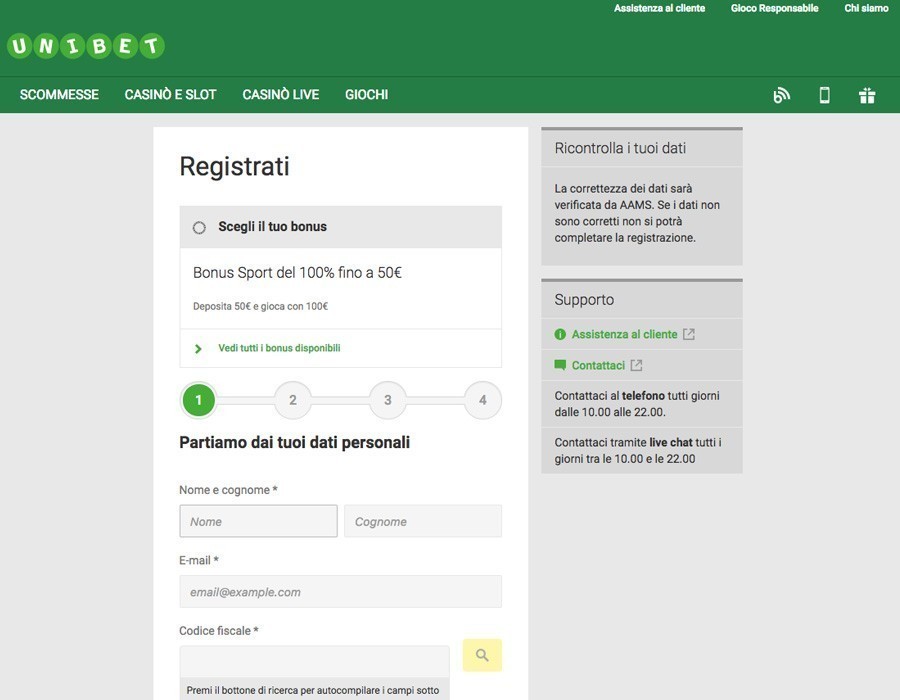 Unibet login