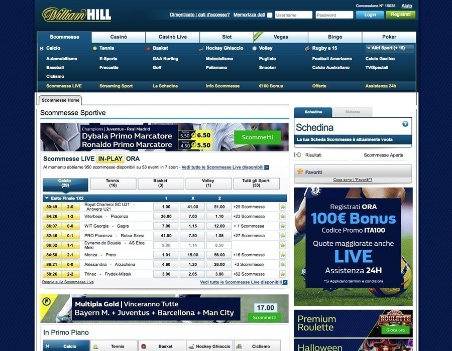 William Hill scommesse