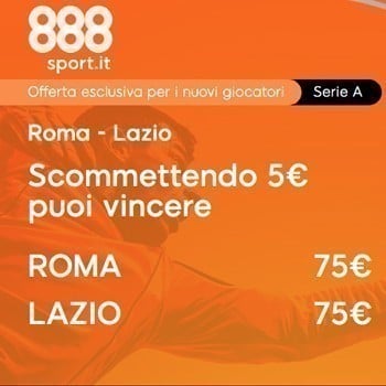888sport: Quota maggiorata su Roma-Lazio