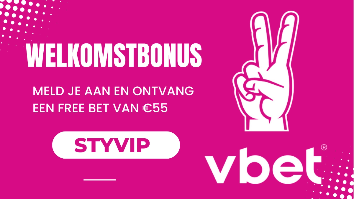 Vbet welkomstbonus - €55 free bet