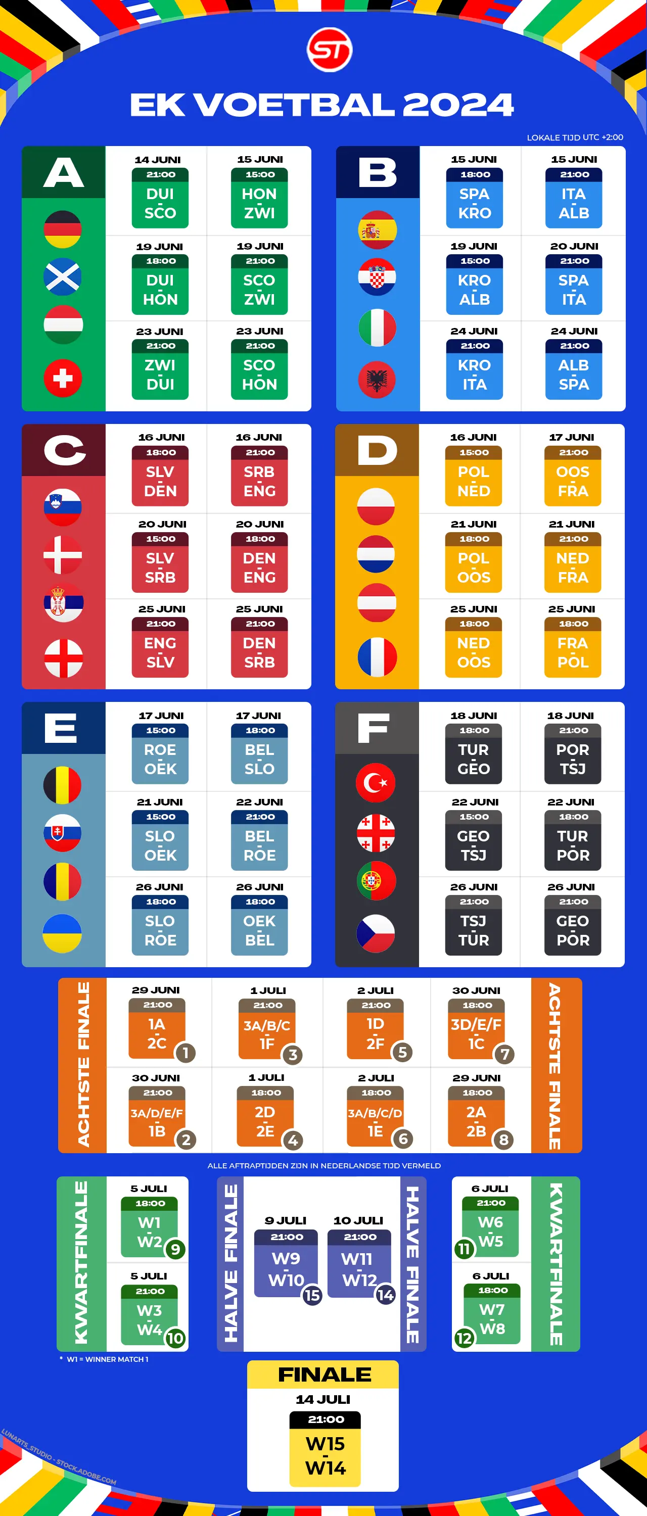 Speelschema kalender EK 2024