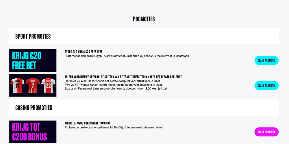 betcity promoties acties