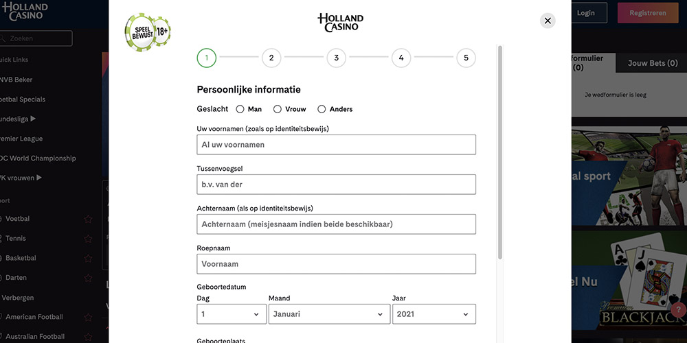 Registratie Holland Casino Online