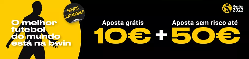 Aposta Grátis de 10€ + Bónus Bwin de 50€ oferecidos pela Bwin