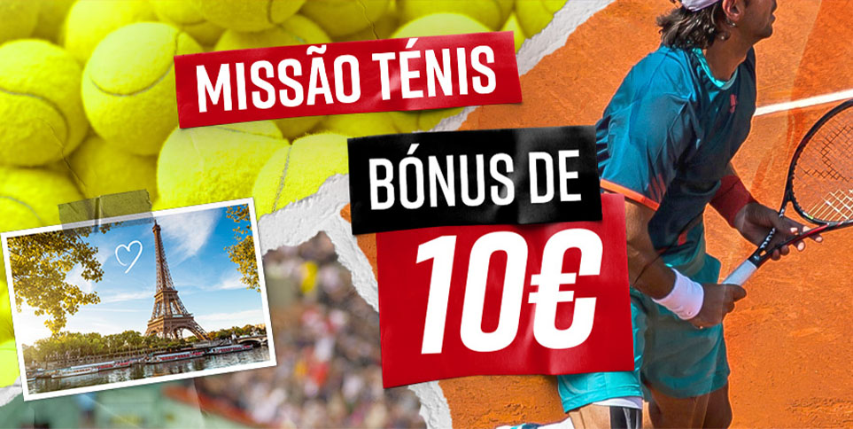 Missão Ténis Betclic: Bónus de 10€ no Roland Garros 2021