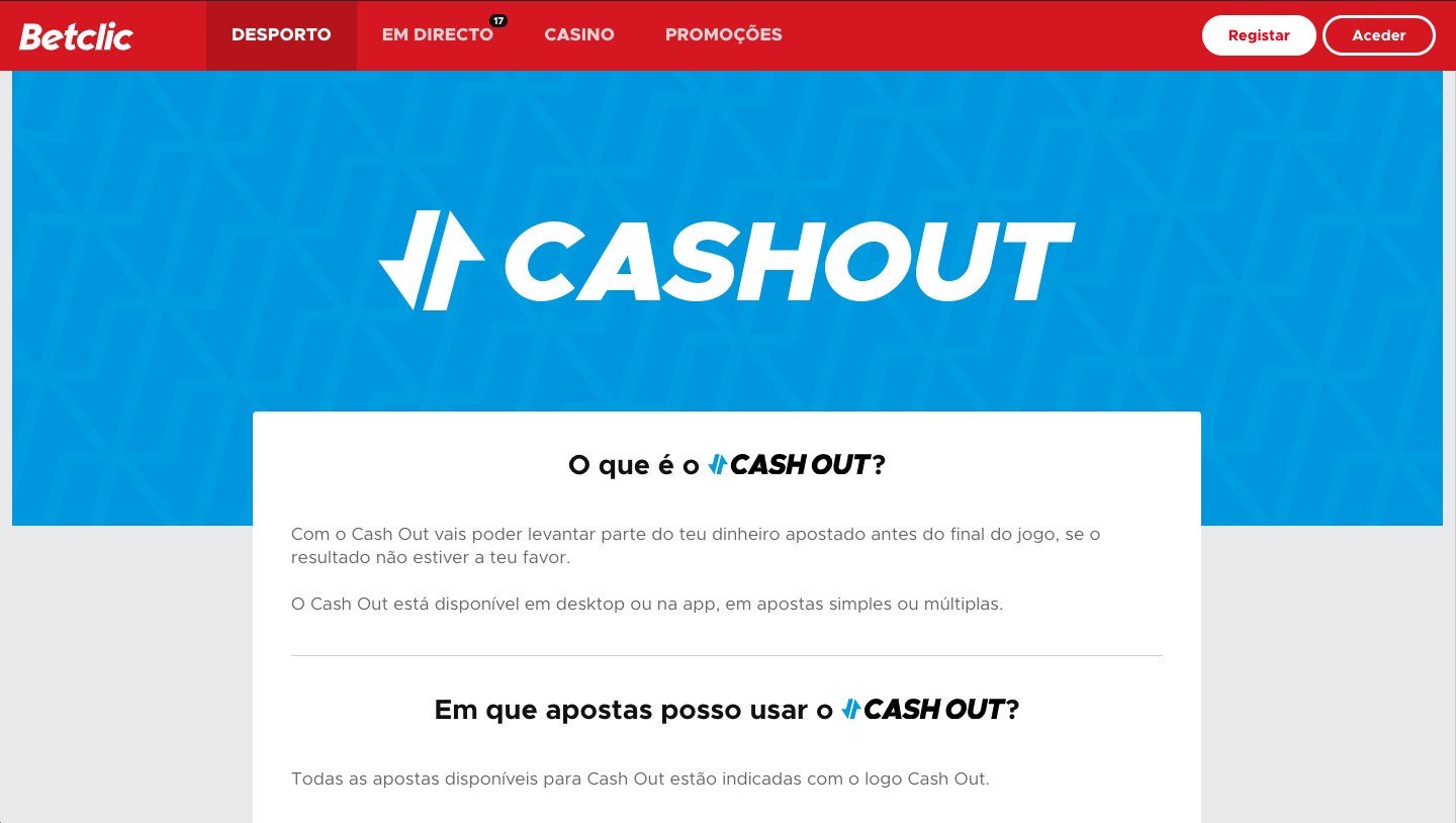 O que é Cashout Betclic?