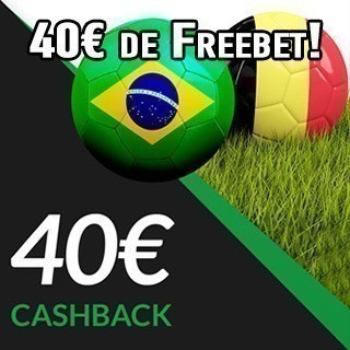 image Brasil no Mundial 2018 : 40€ em Cashback!