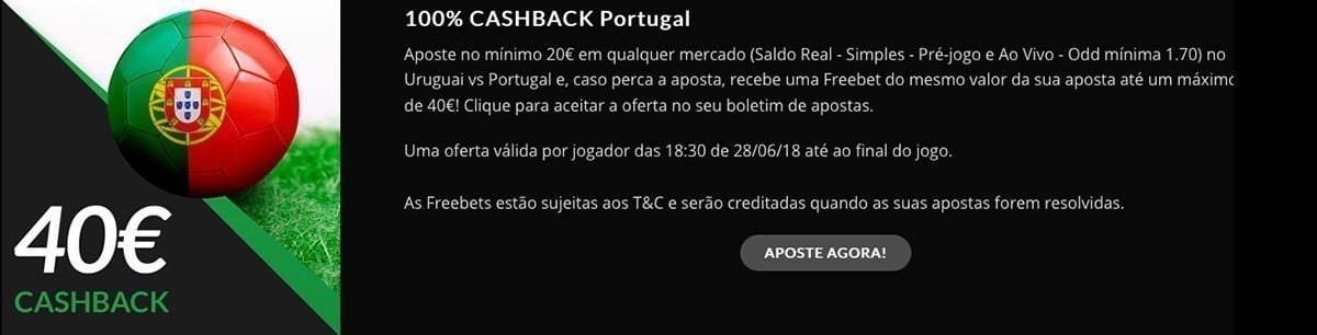 Promoção ESC Online - Freebet 40€ Portugal