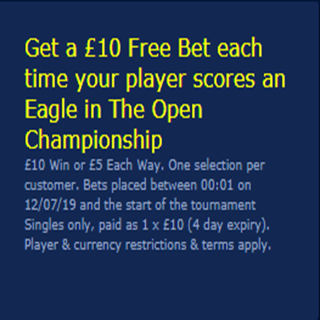 image Get an extra bonus on your pre-tournament Open Championship winner bet at William Hill