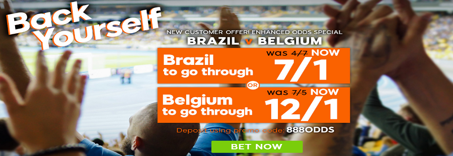 brazil v belgium 888sport promotion