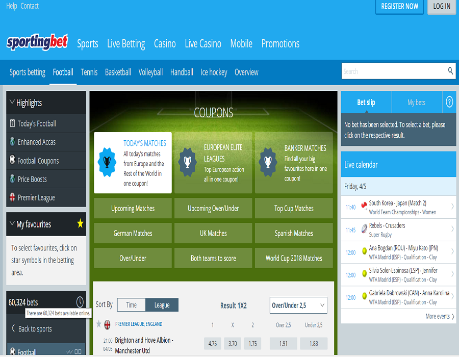 sportingbet football betting