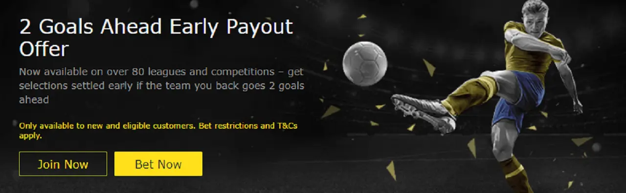 Bet365 2 goals ahead early payout offer