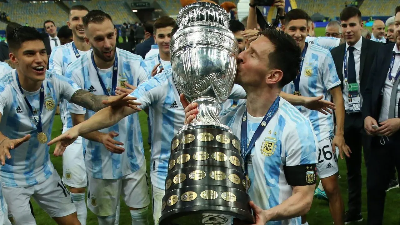 Argentina with Copa America trophy