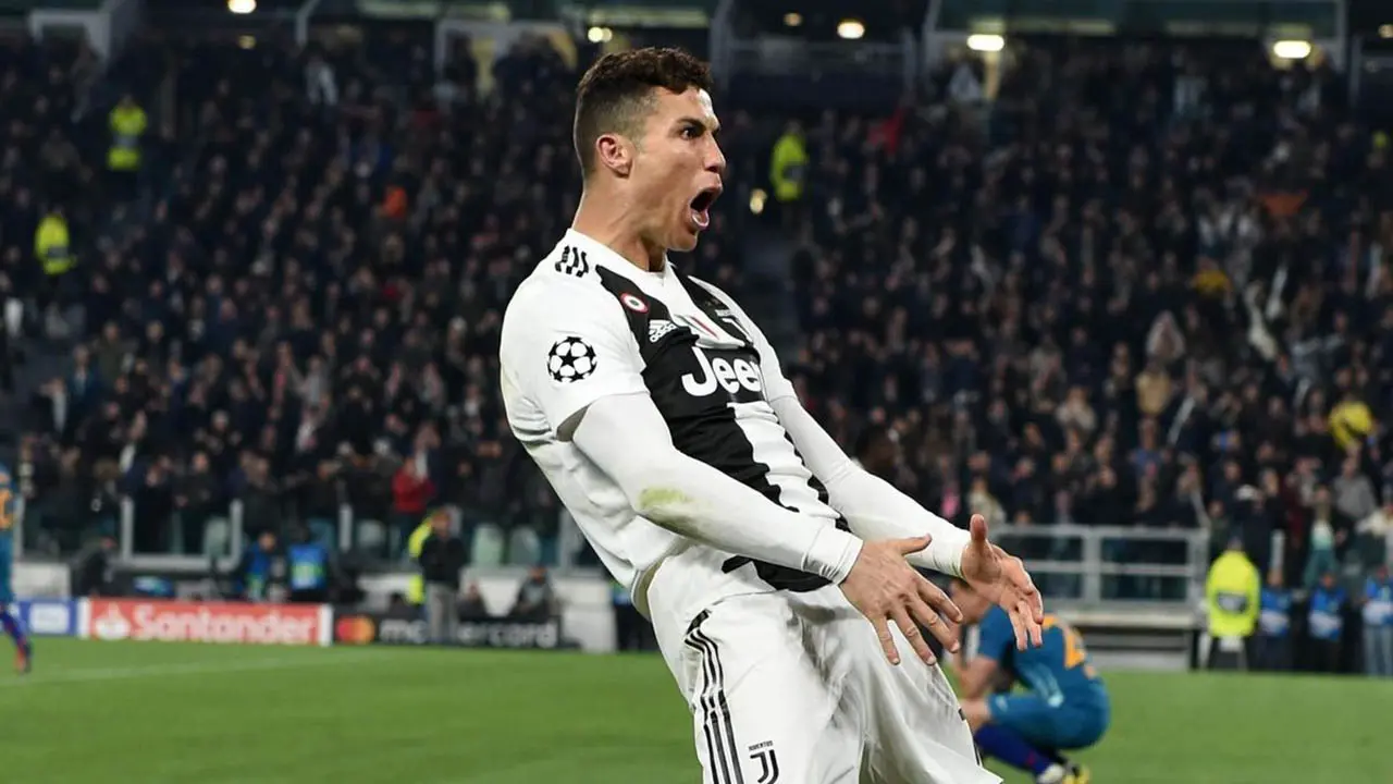 Ronaldo celebrates while playing for Juventus