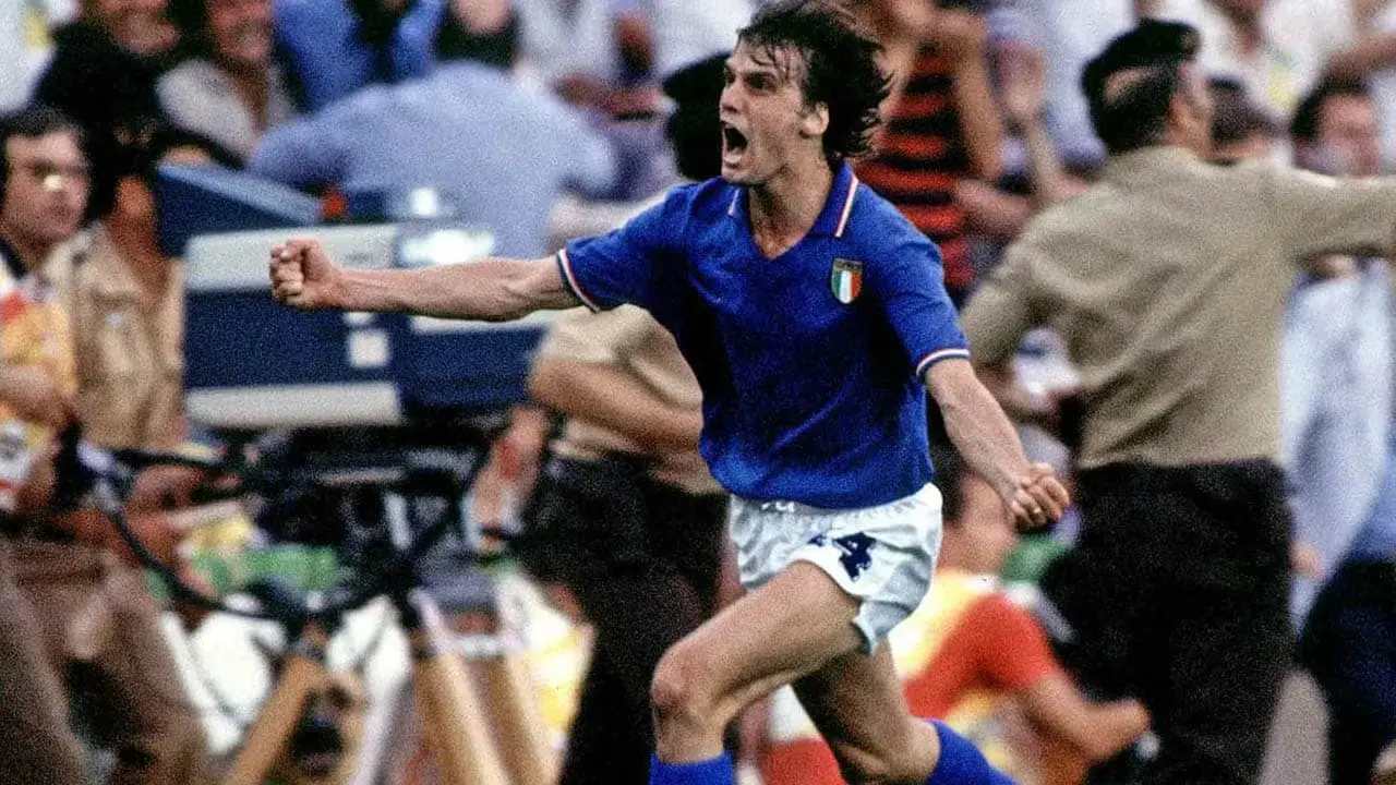 Italy's Marco Tardelli celebrates a goal in the World Cup final