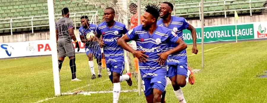 Akuneto Chijioke celebrates one of his goals in the NPFL last season