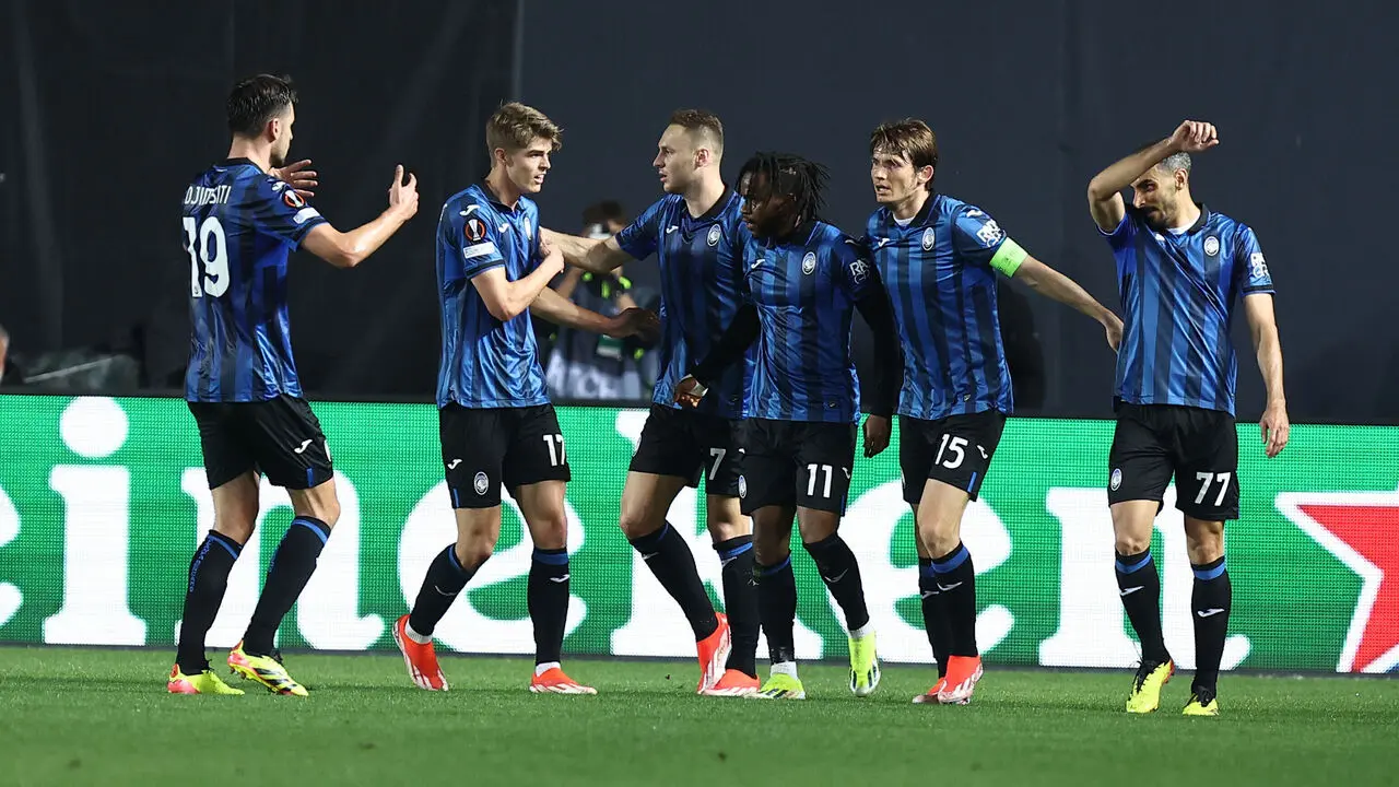 Atalanta players celebrate semi-final victory