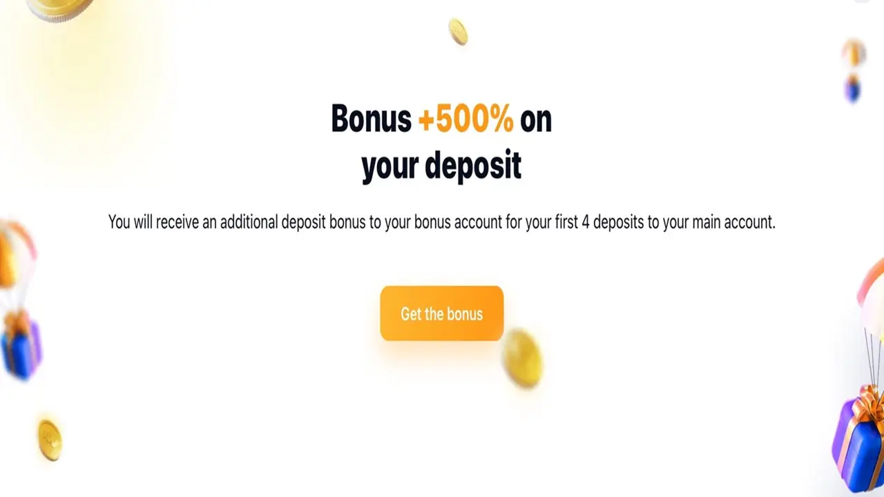Deposit bonus 500%