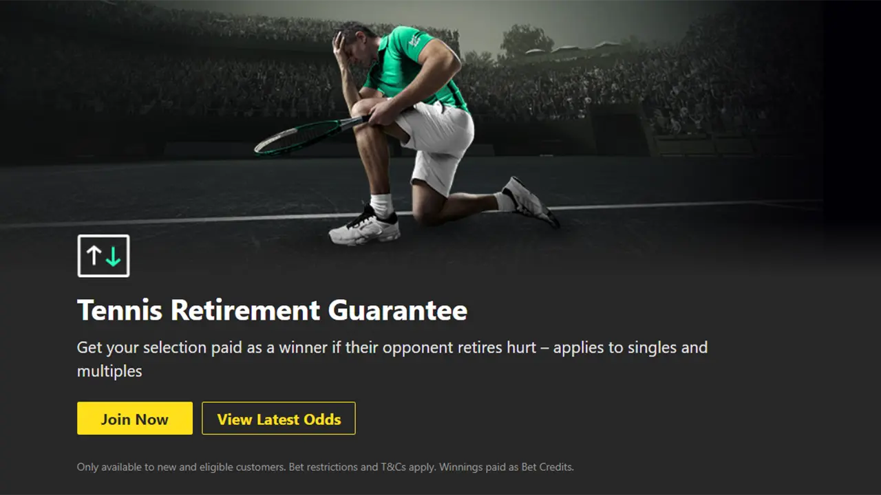 bet365 Tennis Retirement Guarantee