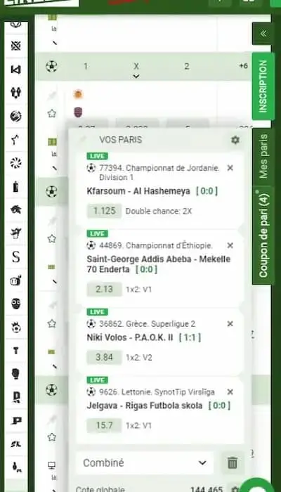 Coupon de paris Linebet Afrique