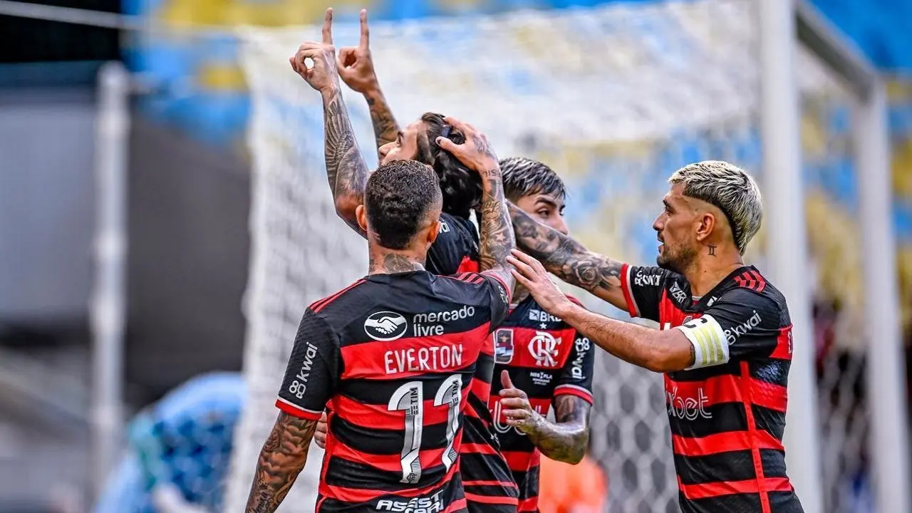 Flamengo players celebrate