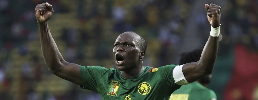 Cameroon skipper Vincent Aboubakar celebrates a goal at a past game